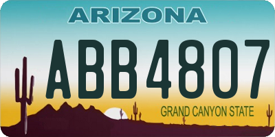 AZ license plate ABB4807