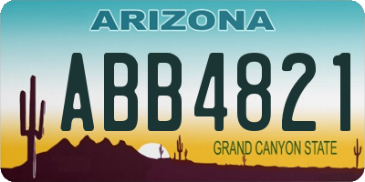 AZ license plate ABB4821