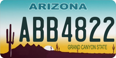 AZ license plate ABB4822