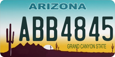 AZ license plate ABB4845