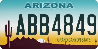 AZ license plate ABB4849