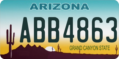 AZ license plate ABB4863