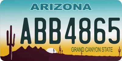 AZ license plate ABB4865
