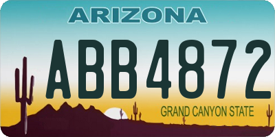 AZ license plate ABB4872