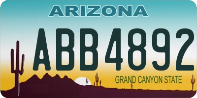 AZ license plate ABB4892
