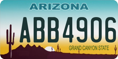 AZ license plate ABB4906