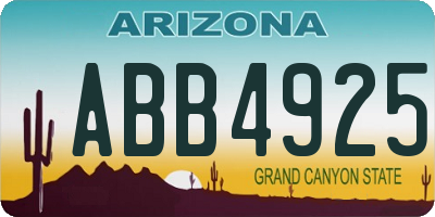 AZ license plate ABB4925