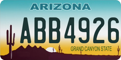 AZ license plate ABB4926