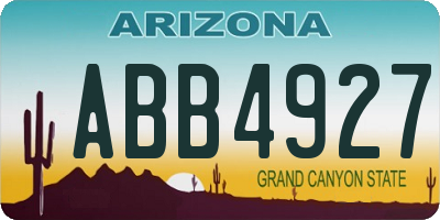AZ license plate ABB4927