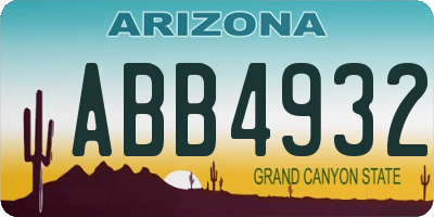 AZ license plate ABB4932