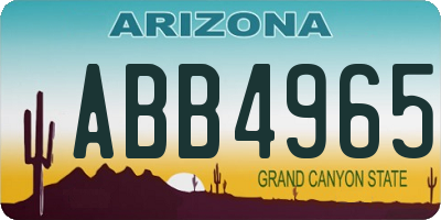 AZ license plate ABB4965