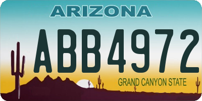 AZ license plate ABB4972