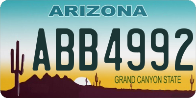 AZ license plate ABB4992