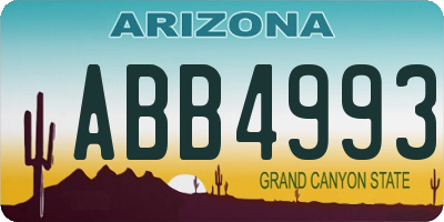 AZ license plate ABB4993