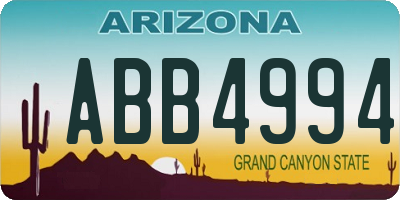 AZ license plate ABB4994