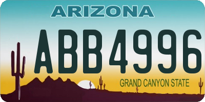 AZ license plate ABB4996