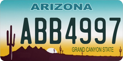 AZ license plate ABB4997