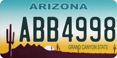 AZ license plate ABB4998
