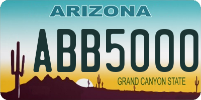 AZ license plate ABB5000