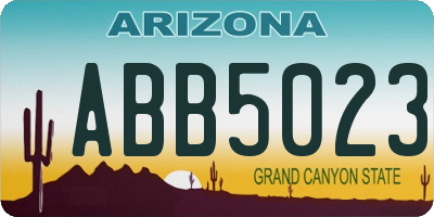 AZ license plate ABB5023