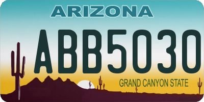 AZ license plate ABB5030