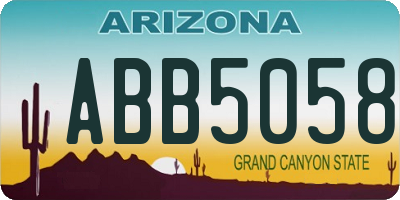 AZ license plate ABB5058
