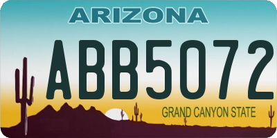 AZ license plate ABB5072
