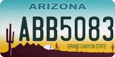 AZ license plate ABB5083