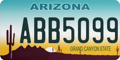AZ license plate ABB5099