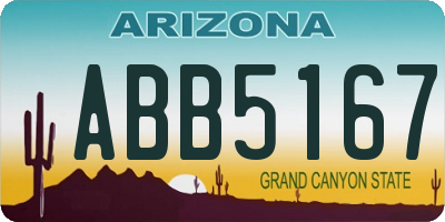 AZ license plate ABB5167