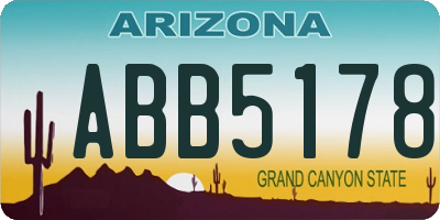 AZ license plate ABB5178