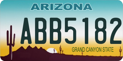 AZ license plate ABB5182