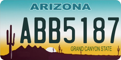 AZ license plate ABB5187