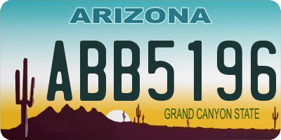 AZ license plate ABB5196
