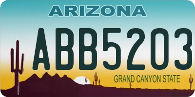 AZ license plate ABB5203