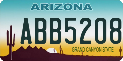 AZ license plate ABB5208