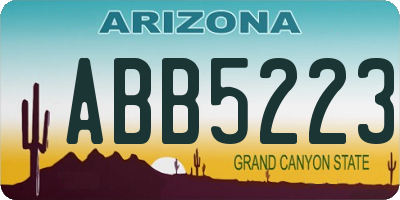 AZ license plate ABB5223