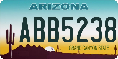 AZ license plate ABB5238