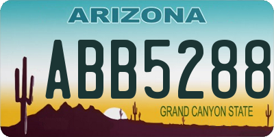 AZ license plate ABB5288