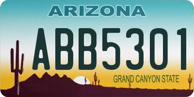 AZ license plate ABB5301
