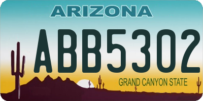 AZ license plate ABB5302