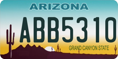 AZ license plate ABB5310