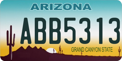 AZ license plate ABB5313