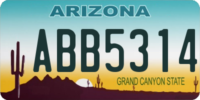 AZ license plate ABB5314