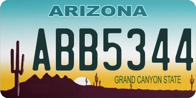 AZ license plate ABB5344