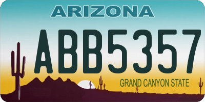 AZ license plate ABB5357