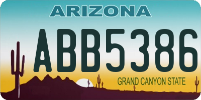 AZ license plate ABB5386