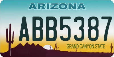 AZ license plate ABB5387