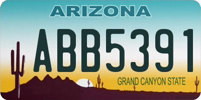 AZ license plate ABB5391