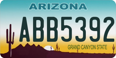 AZ license plate ABB5392
